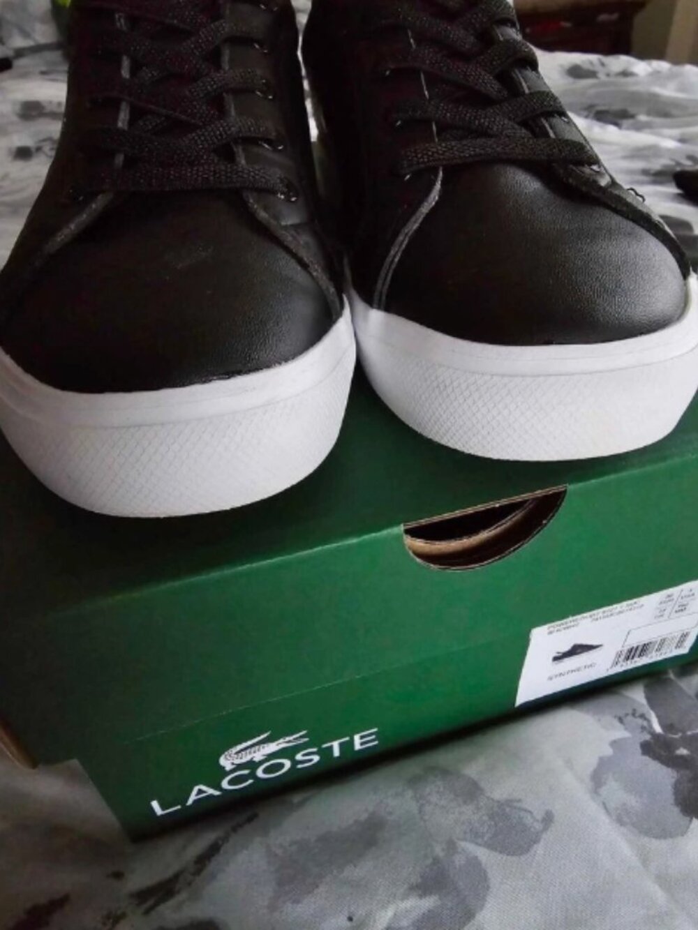 Lacoste Powercourt Casual Sneakers for boys black size 1 Excellent condition - Picture 7 of 9